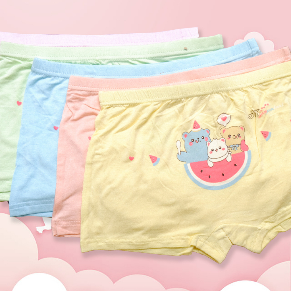 Quần Chip Đùi, Quần Lót Cho Bé Gái từ 8Kg Đến 40Kg, Chất Liệu Vải Cotton Co Giãn Kháng Khuẩn, Họa Tiết Cô Bé Tinh Nghich