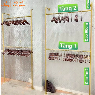 Xào khung sắt treo quần áo, váy, đầm bắn tường 1 tầng, 2 tầng. giá, kê treo đồ 1, 2 tầng. vns-003