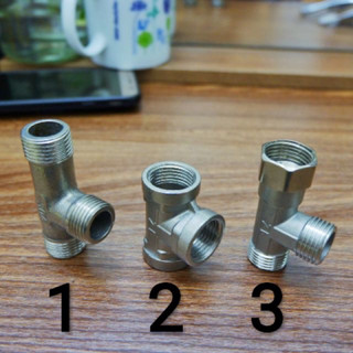 Tê ren trong ren ngoài inox 304, tê inox 3 đầu ren