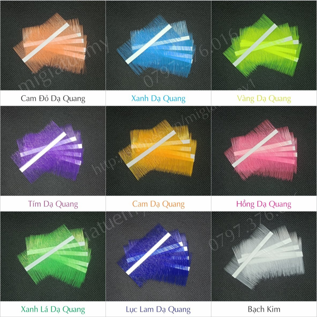 Đỏ Tươi - Mi Lụa Màu Classic 0.07 Mix Size