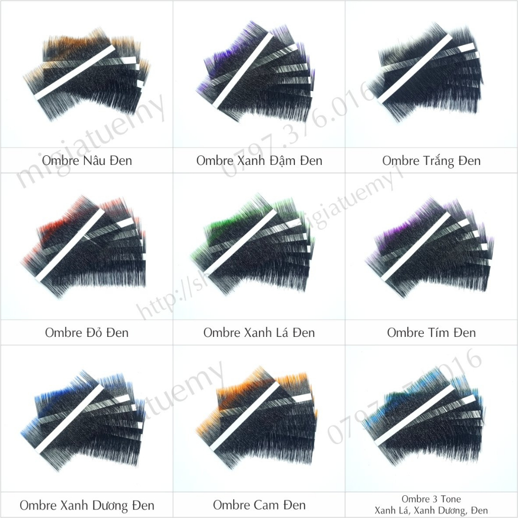 Đỏ Tươi - Mi Lụa Màu Classic 0.07 Mix Size