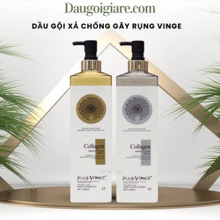 Dầu gội xả collagen VINGE 1000ML * 2 giảm rụng tóc kích mọc tóc phục hồi tóc hư tổn chuyên dụng cho SALON