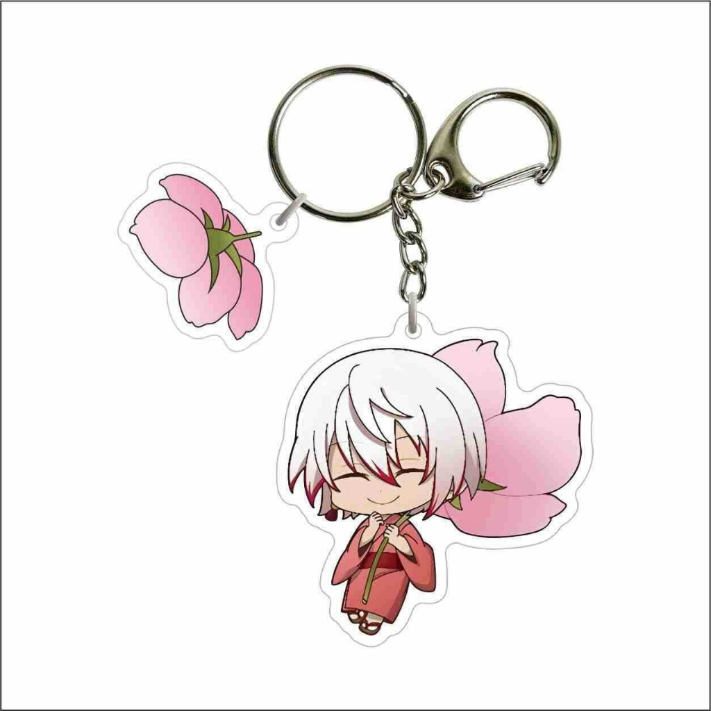 Móc khóa in hình Bungou stray Dogs Văn hào lưu lạc ver HOA ANH ĐÀO keyring mica acrylic in hình anime chibi dễ thương
