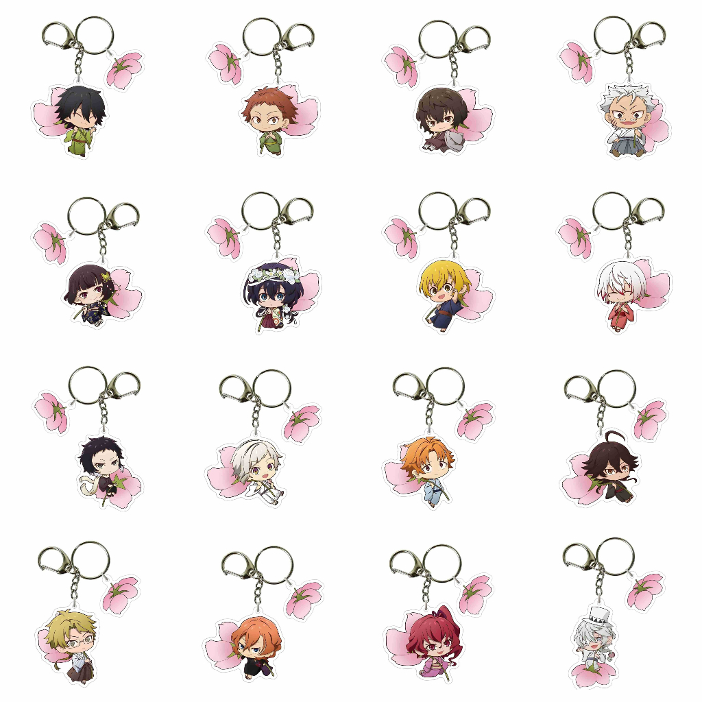 Móc khóa in hình Bungou stray Dogs Văn hào lưu lạc ver HOA ANH ĐÀO keyring mica acrylic in hình anime chibi dễ thương
