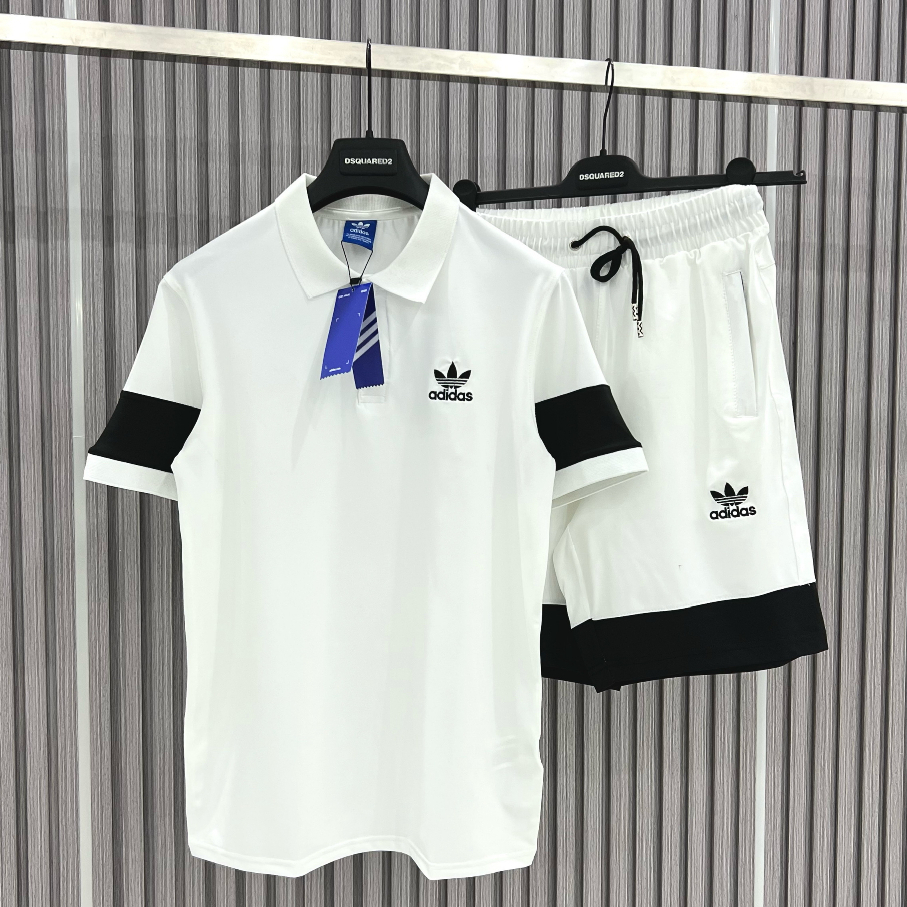 Bộ quần áo thể thao nam nữ sọc tay tắng in logo thêu quần áo vải thun lạnh thoáng mát co giãn năng động 2023