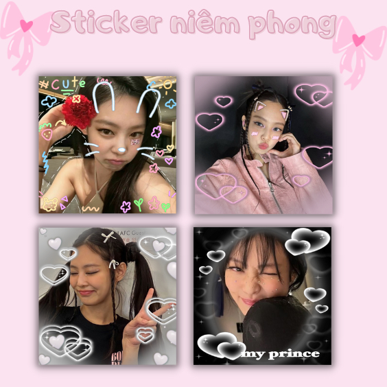 Sticker, nhãn dán niê, phong Jennie (BlackPink)