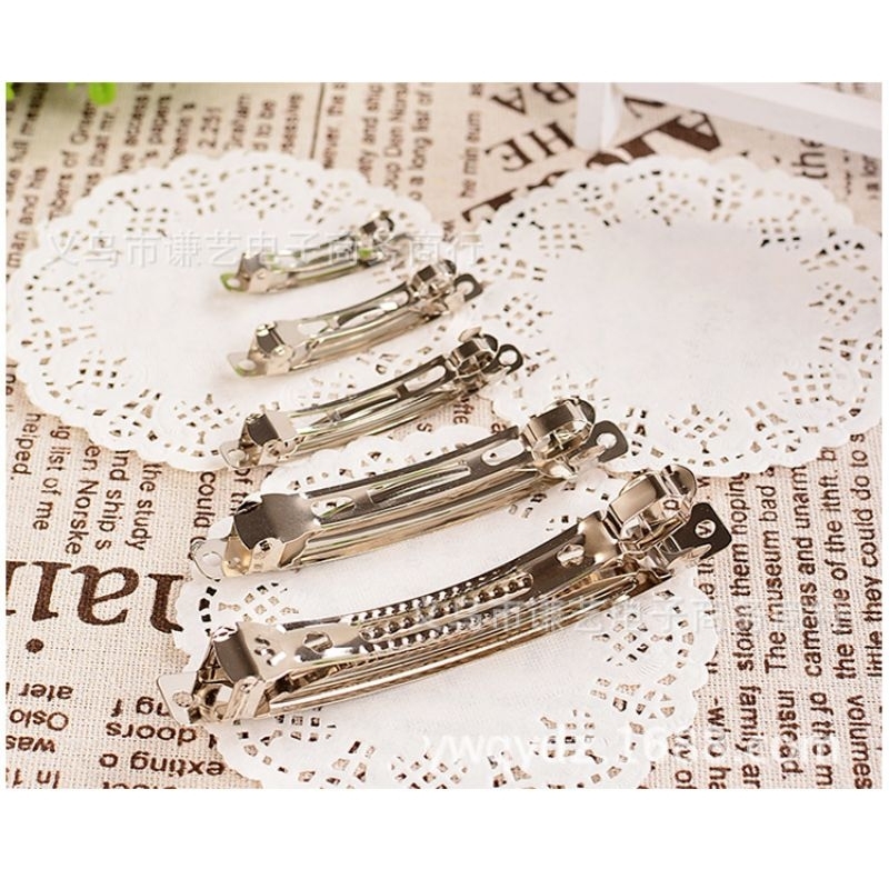 Phôi / Xương cặp bấm tóc màu bạc handmade