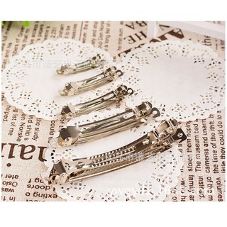 Set 3 chiếc phôi / xương cặp bấm tóc màu bạc handmade
