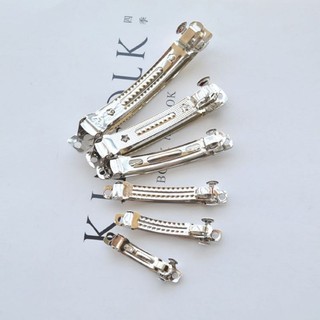 Set 3 chiếc phôi / xương cặp bấm tóc màu bạc handmade