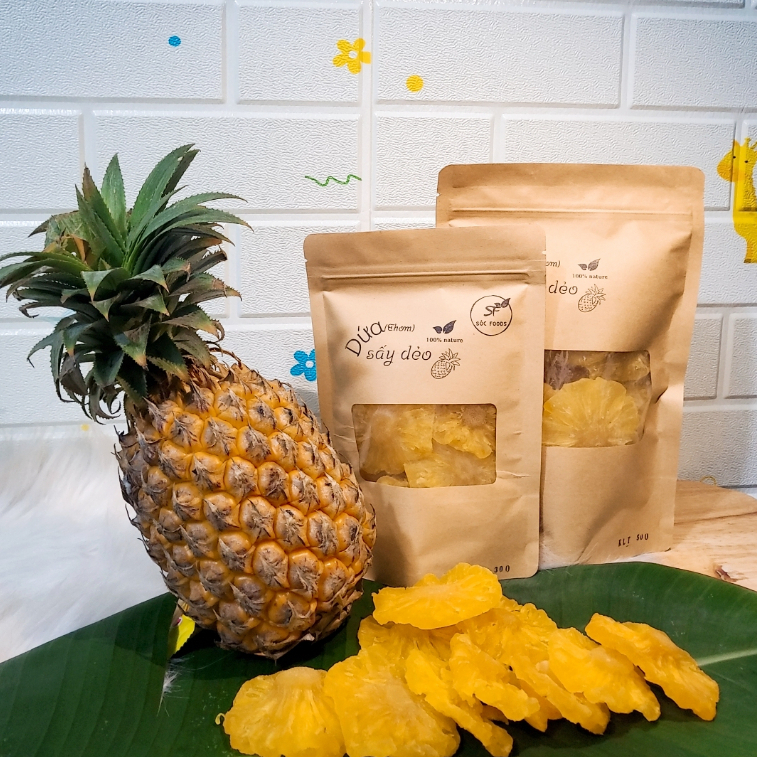 [HCM][Dứa(thơm)sấy dẻo][Thương hiệu Sóc Foods][An Toàn][Vệ Sinh]