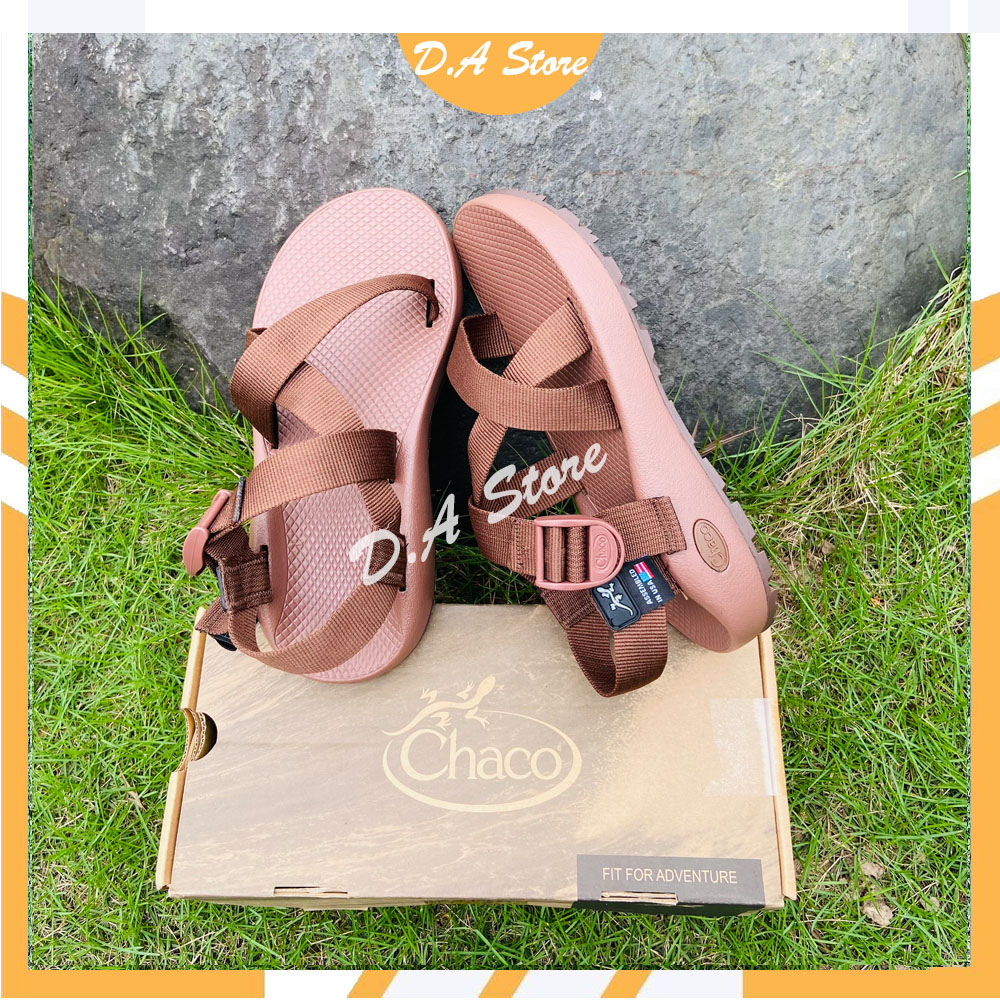 Sandal Chaco mẫu NÂU FULL đế QUẾ thơm D.A Store dép nam nữ bền bỉ, năng động, bao bền