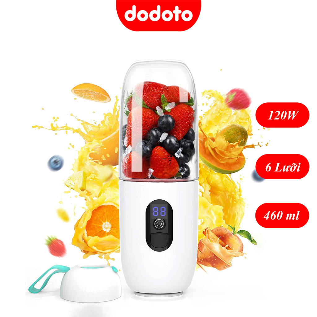 Máy xay sinh tố cầm tay dodoto blender máy xay ăn dặm healthy 6 lưỡi dung tích 460ml công suất 120W