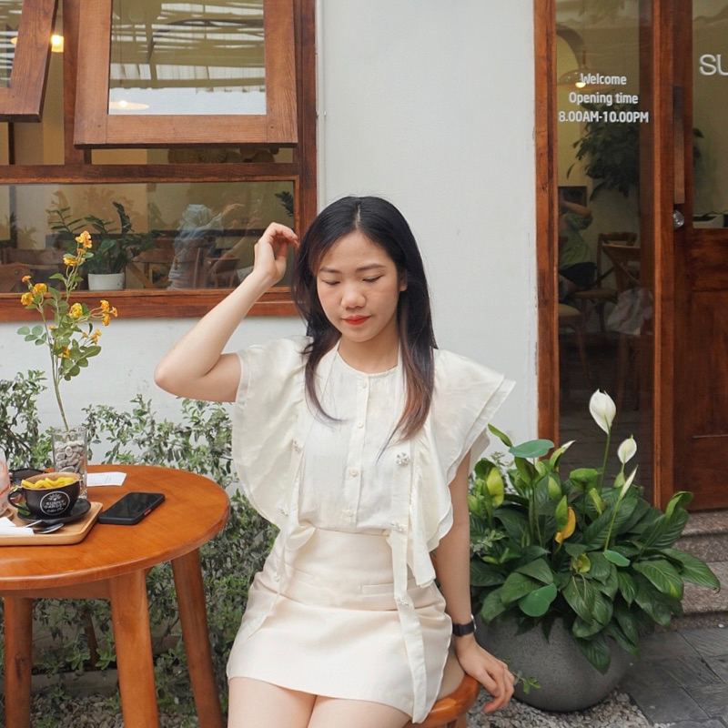 Chân váy tafta phối áo bèo không tay ALENA Fashion