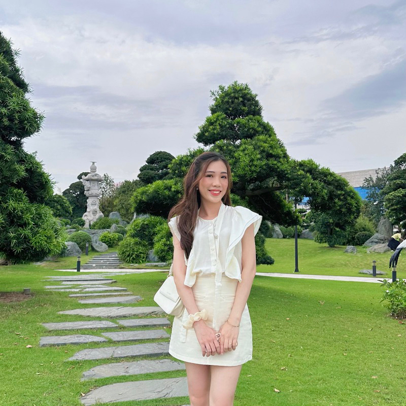 Chân váy tafta phối áo bèo không tay ALENA Fashion