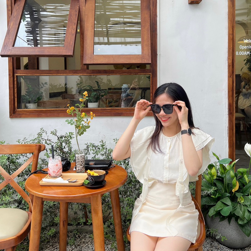 Chân váy tafta phối áo bèo không tay ALENA Fashion