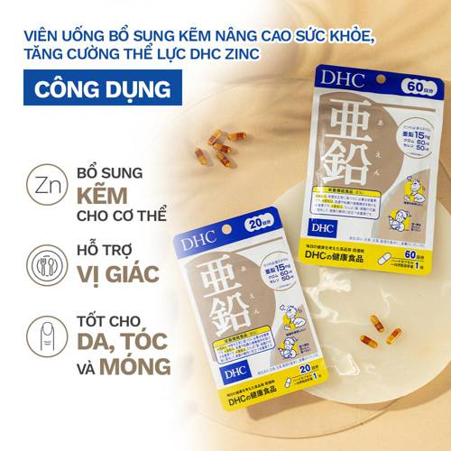 Viên uống  kẽm dhc Zinc 30 ngày hỗ trợ giảm mụn, tăng đề kháng giúp xương cơ bắp, da dẻ khỏe mạnh Extaste