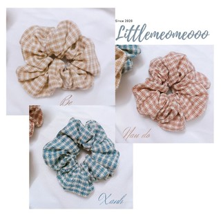 Dây cột tóc Scrunchies caro vintage