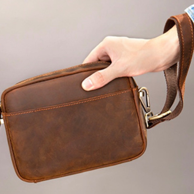 Túi da bò thật da sáp đeo chéo thời trang cho nam mẫu basic trẻ trung hàng cao cấp TD1 - Ladykiller