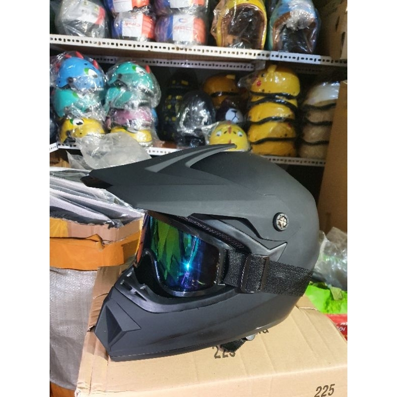 Nón bảo hiểm fullface OFFROAD cào cào kèm kính uv500 - mũ cào cào đi phượt chất