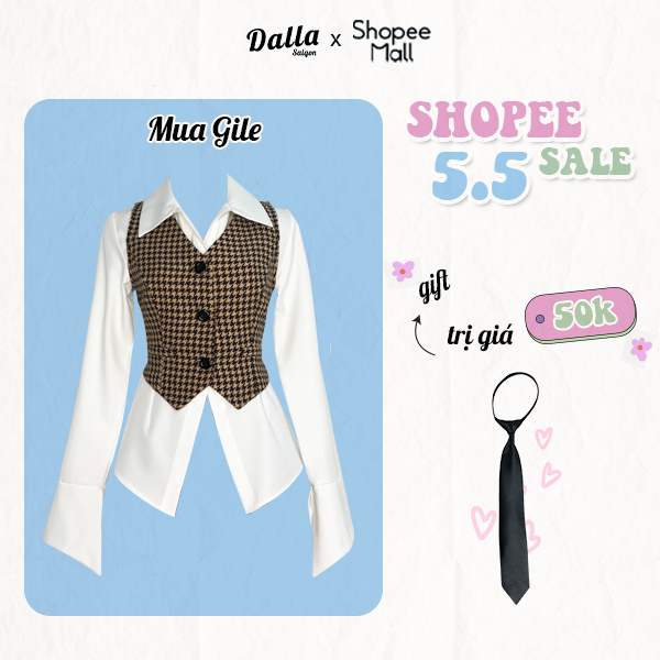 DALLA Áo gile nữ dạng vest cài khuy (GL03)