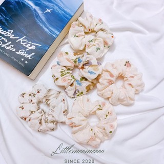 Dây cột tóc hoa nhí scrunchies vải muslin dễ thương