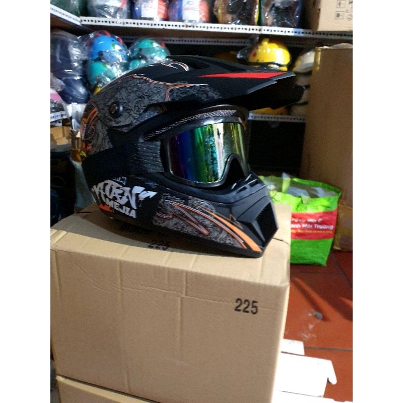 Mũ cào cào offroad đi phượt - Nón bảo hiểm fullface cào cào chính hãng