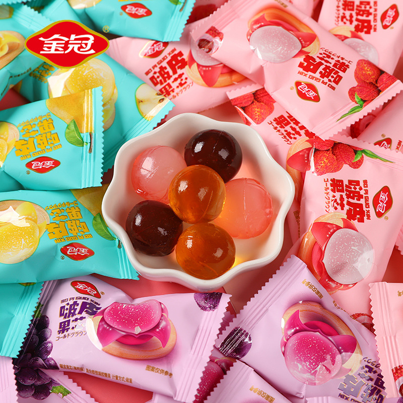 Kẹo dẻo trái cây bóc vỏ - 120g mix 3 vị (lê, vải, nho)