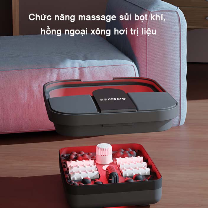 Chậu ngâm chân massage hồng ngoại gấp gọn cao cấp - Bồn ngâm chân massage thảo dược. dụng cụ ngâm chân massage thư giãn