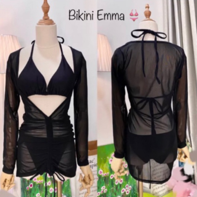 Set bikini 3 món rút dây