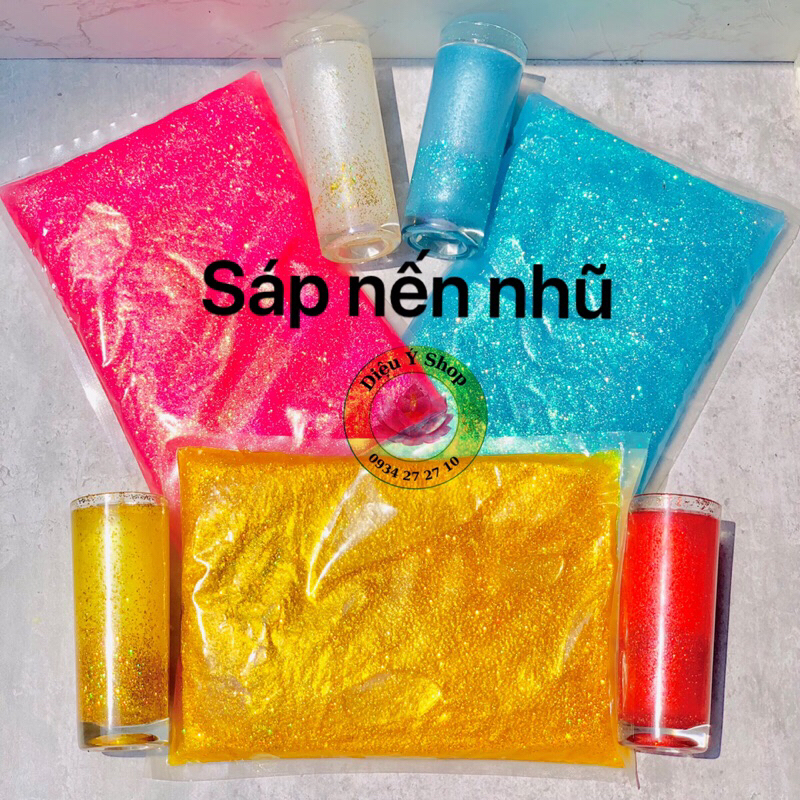 🔥Sáp nến nhũ kim tuyến 5 màu : dùng để làm nến ly