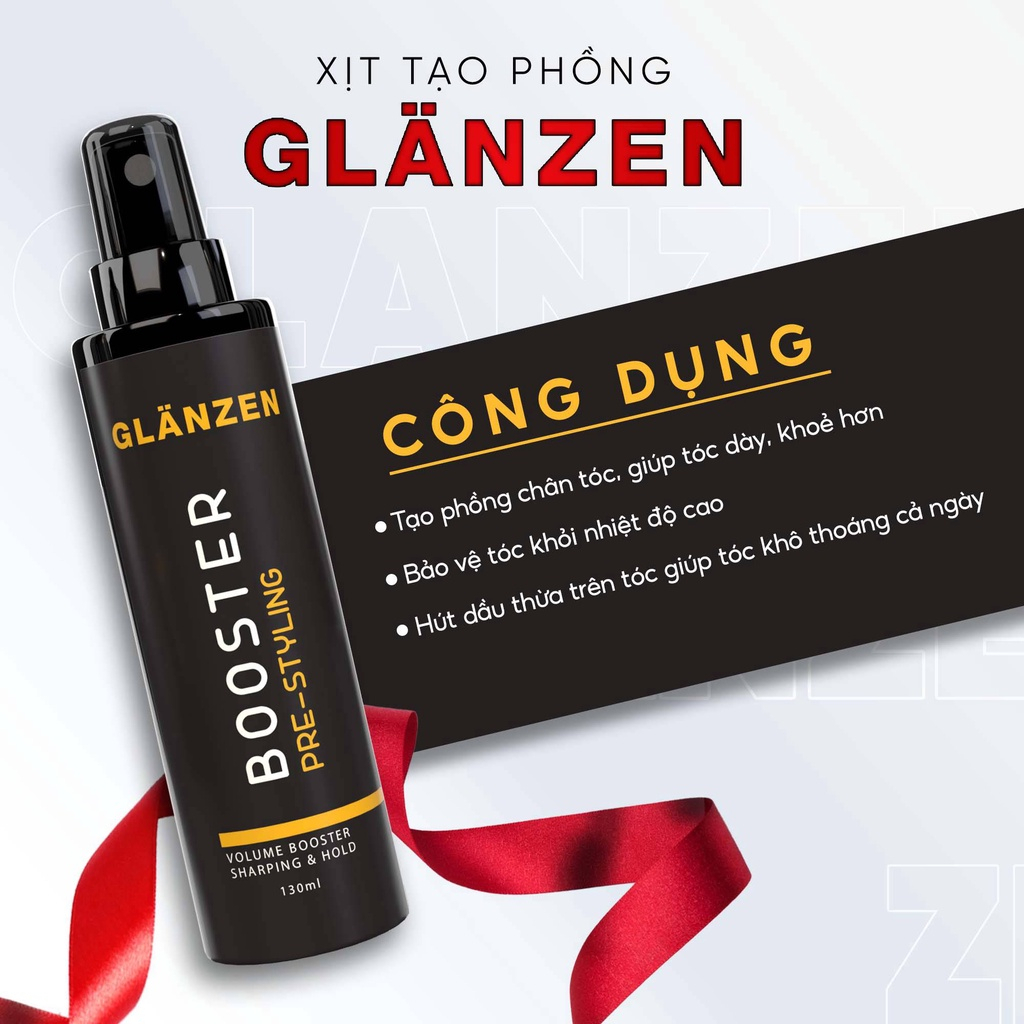 Xịt tạo phồng tóc Glanzen Booster Pre-Styling 30Shine phân phối chính hãng , giảm bết tóc bảo vệ tóc khỏi nhiệt độ cao