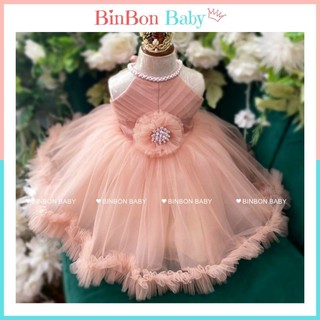Váy công chúa cho bé BinBon Baby, đầm công chúa yếm hoa cho bé gái
