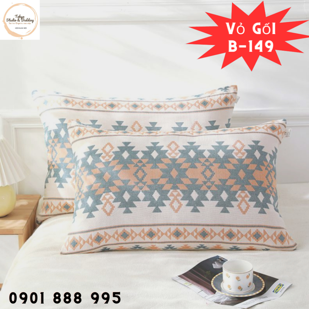 Vỏ Gối Xô Organic Cotton Phong Cách Nhật Bản - Mã Y5