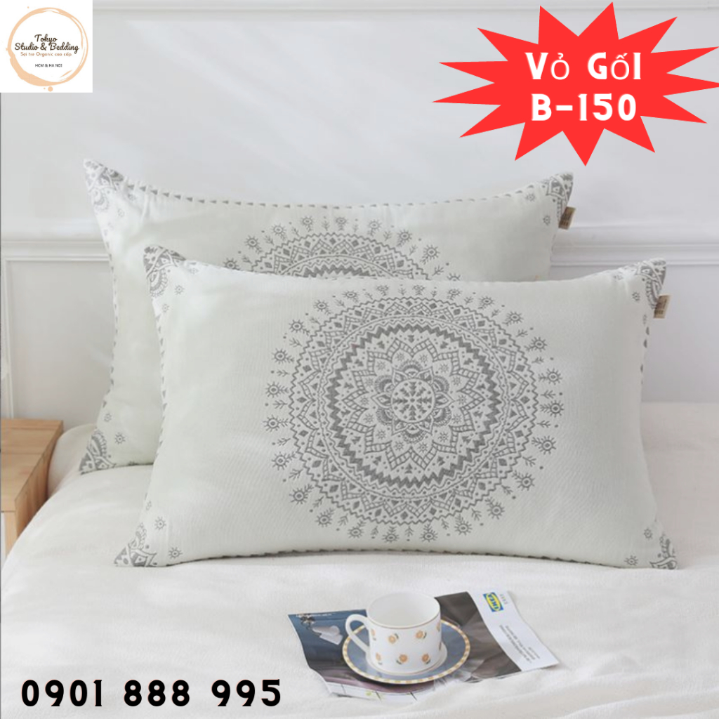 Vỏ Gối Xô Organic Cotton Phong Cách Nhật Bản - Mã Y5