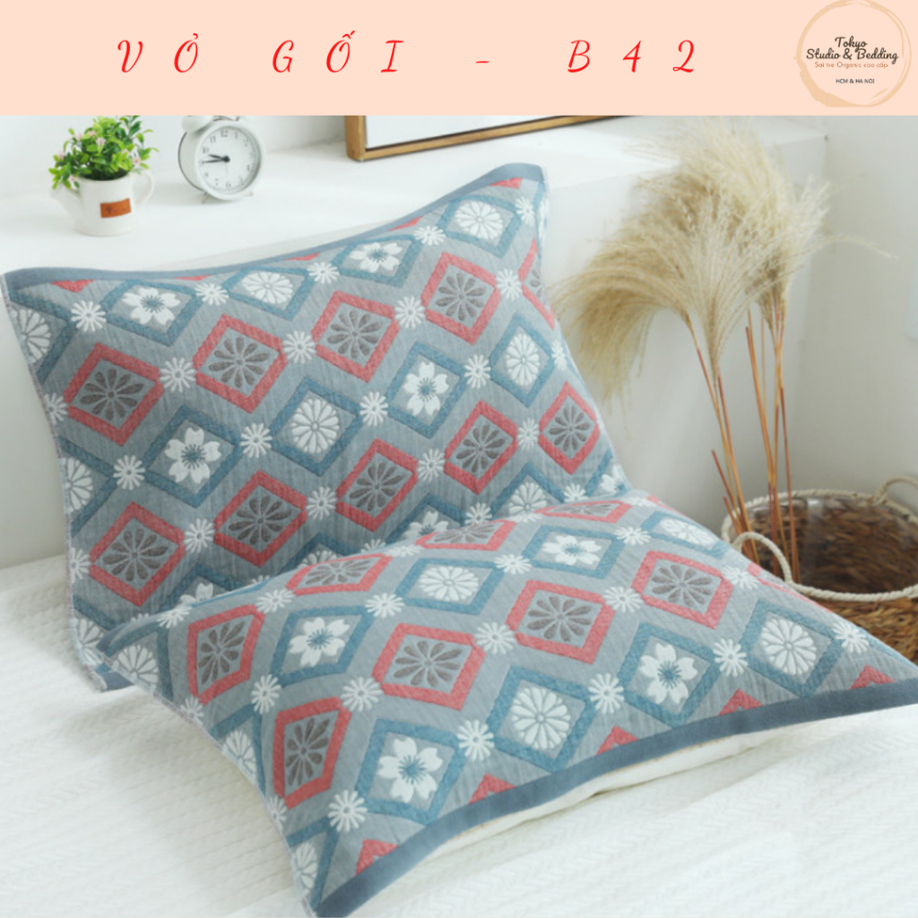 Vỏ Gối Xô Organic Cotton Phong Cách Nhật Bản - Mã Y4