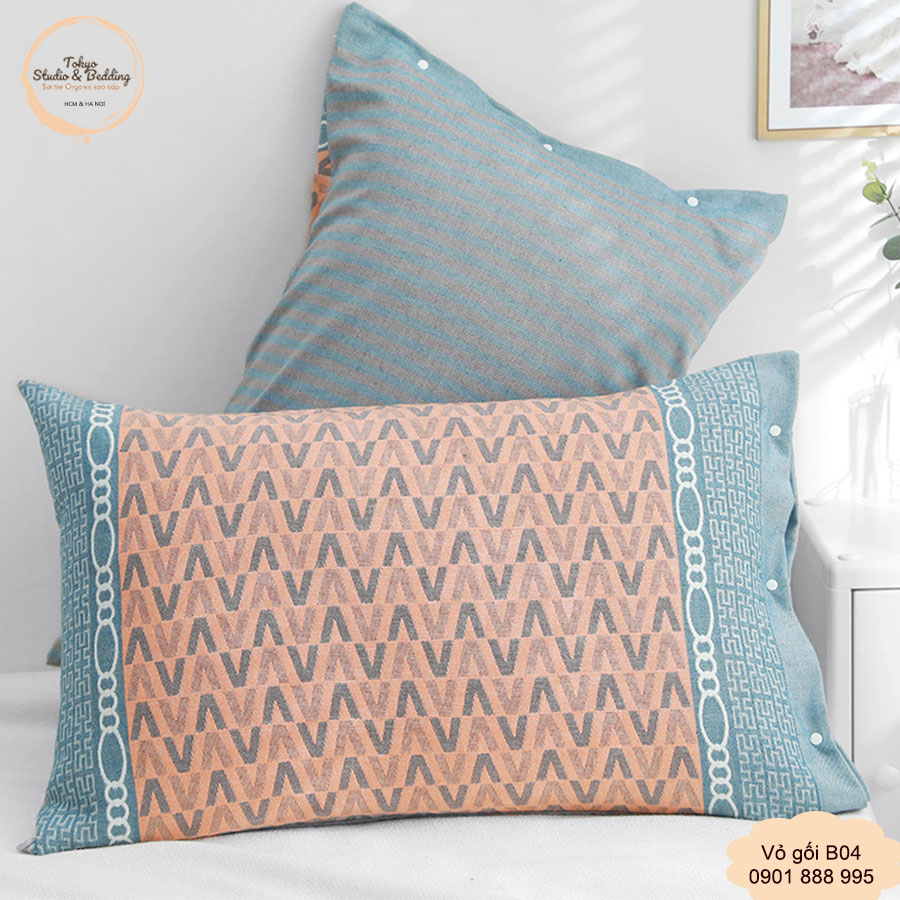 Vỏ Gối Xô Organic Cotton Phong Cách Nhật Bản - Mã Y7