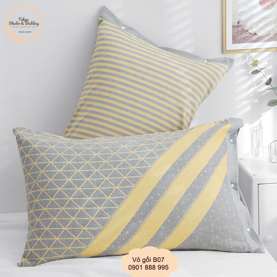 Vỏ Gối Xô Organic Cotton Phong Cách Nhật Bản - Mã Y7