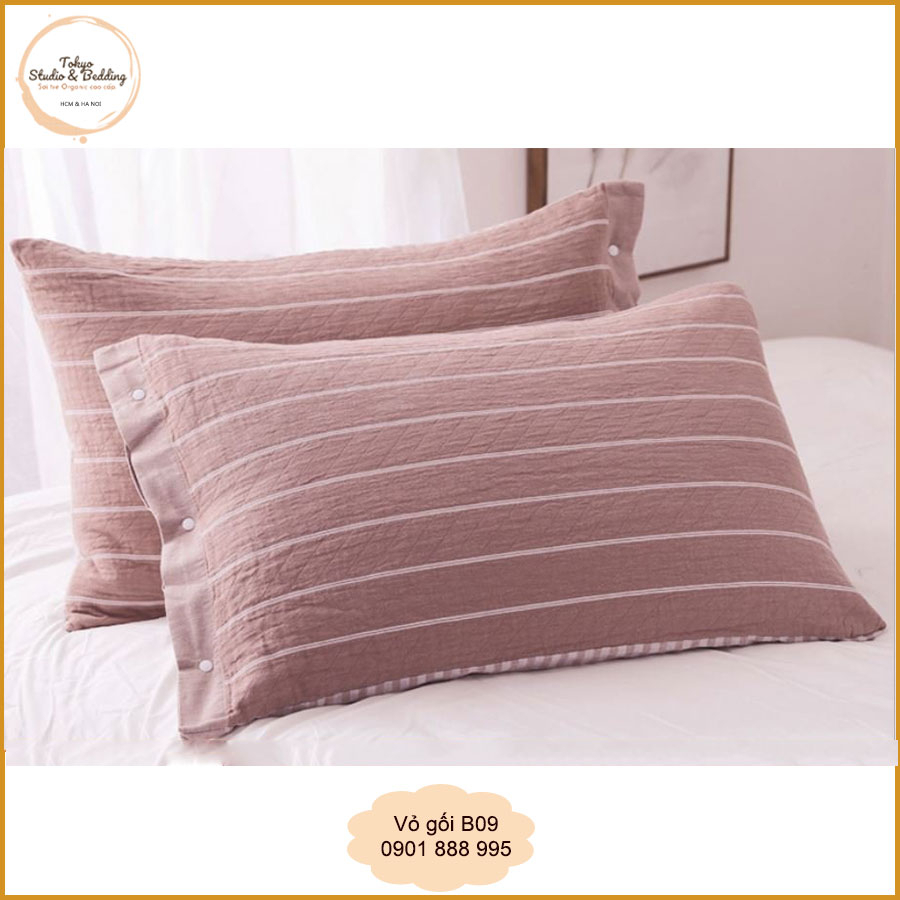 Vỏ Gối Xô Organic Cotton Phong Cách Nhật Bản - Mã Y7