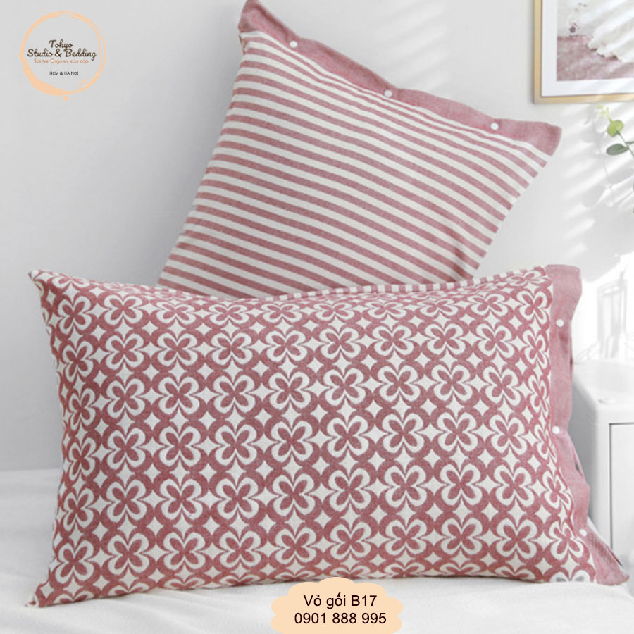 Vỏ Gối Xô Organic Cotton Phong Cách Nhật Bản - Mã Y7