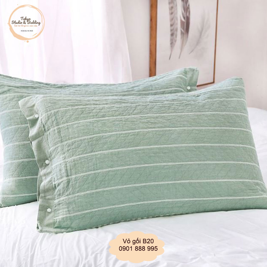Vỏ Gối Xô Organic Cotton Phong Cách Nhật Bản - Mã Y7