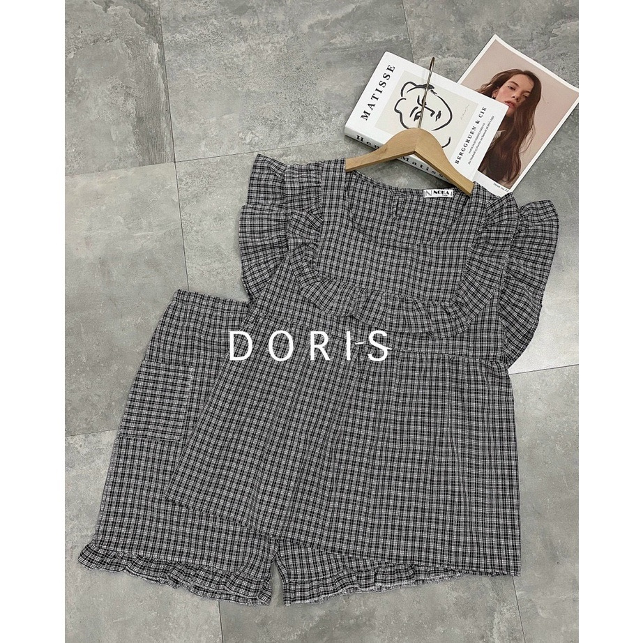 Bộ bầu đùi, bộ sau sinh, vải kẻ mềm, nhẹ, mát, có khoá kéo cho bé ti tiện lợi- quần có đầy đủ chun chỉnh