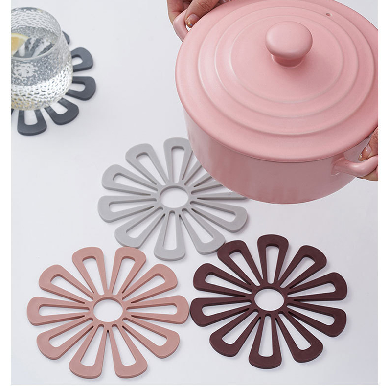 Miếng lót nồi hình bông hoa, đế lót ly, tấm đệm nồi, bát cách nhiệt, thiết kế trang trí bàn ăn trang nhã bắt mắt