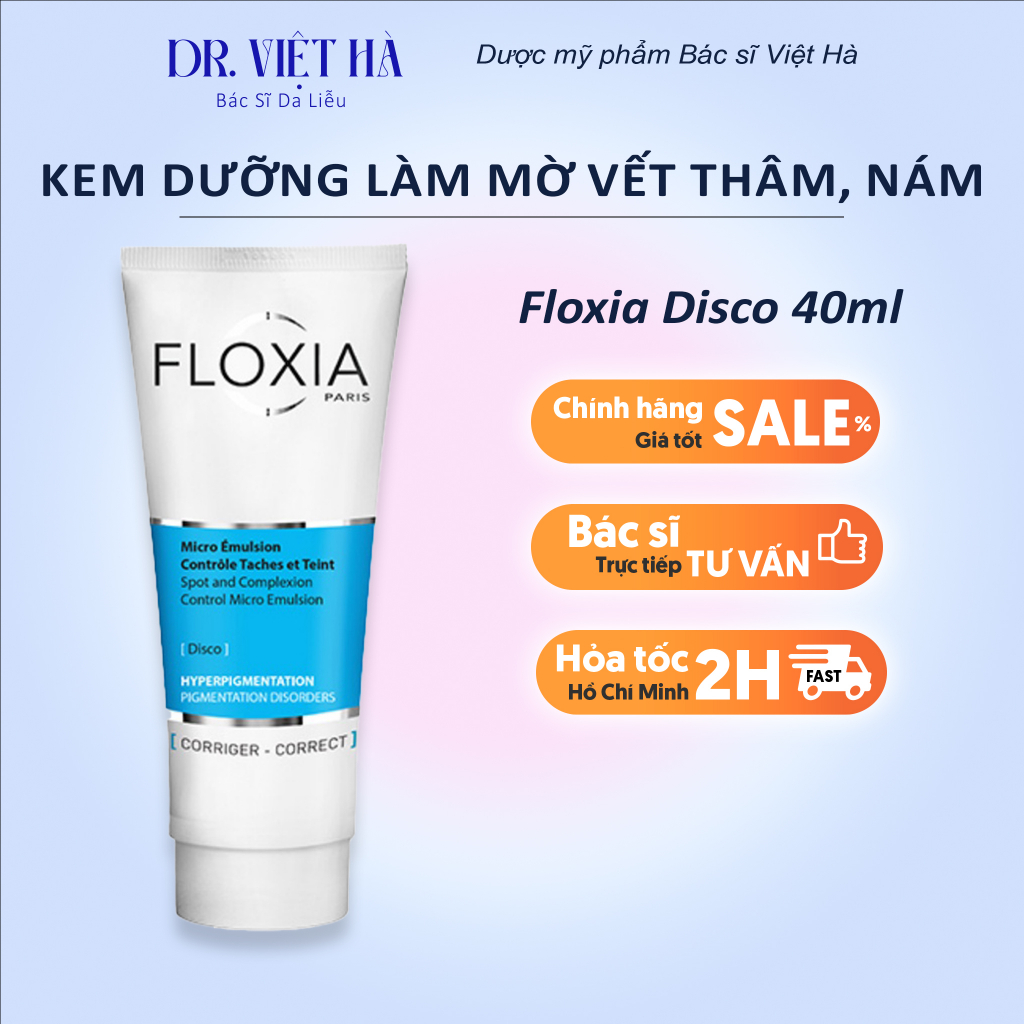 Kem dưỡng ngăn ngừa và làm mờ các vết thâm nám FLOXIA DISCO SPOT AND COMPLEXION CONTROL MICRO EMULSION 40ml