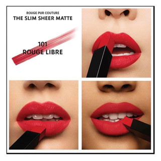  BILL US - FULL SIZE  - Son lì bóng YSL Rouge Pur Couture The Slim Sheer Matte màu 101 Libre Rouge 