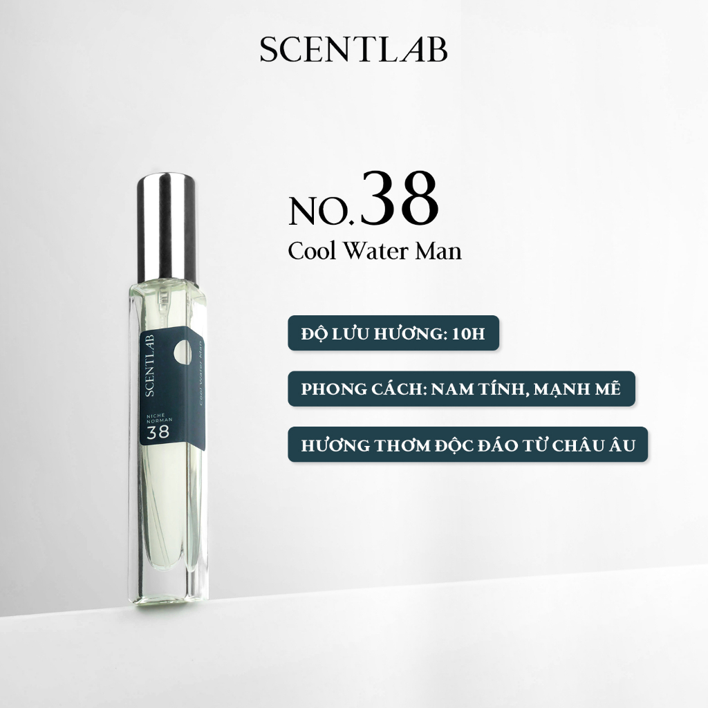Tinh Dầu Nước Hoa Nam No.38 SCENTLAB Norman Cool Water Man Tươi Mát 10ml Dành Cho Mùa H