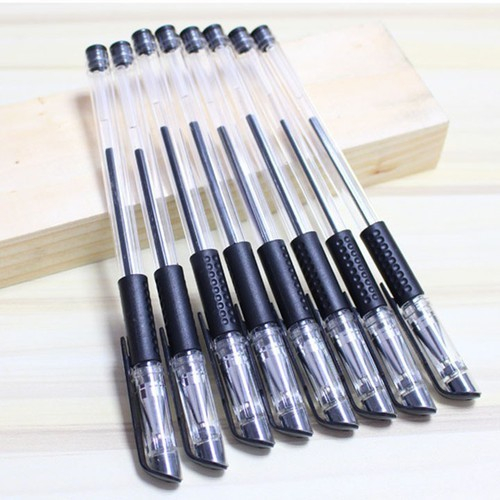 Set 10 Cây Viết Bi Mực Nước Cho Nét Chữ Đều, Đẹp, Viết Êm Tay, , Bút Bi Nước Văn Phòng 0,5mm Gồm 3 Màu Xanh, Đen Đỏ