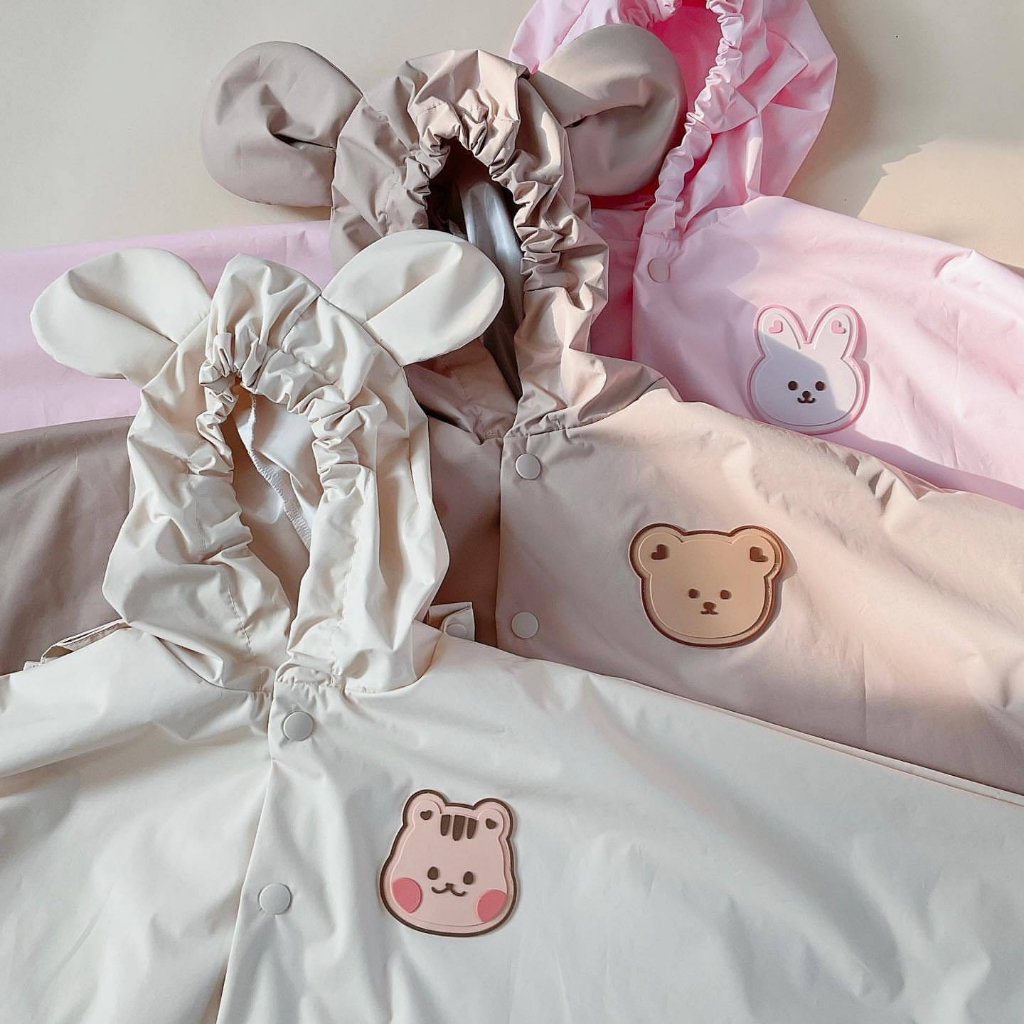 Áo mưa gấu thỏ phủ Venyl cao cấp cho bé, áo mưa trẻ em chống thấm nước phong cách Hàn Quốc hot hit 2023