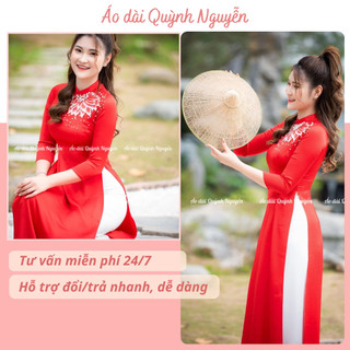 Áo dài cách tân, áo dài nữ truyền thống lụa tây thi cao cấp thêu thủ công MÃ TK27