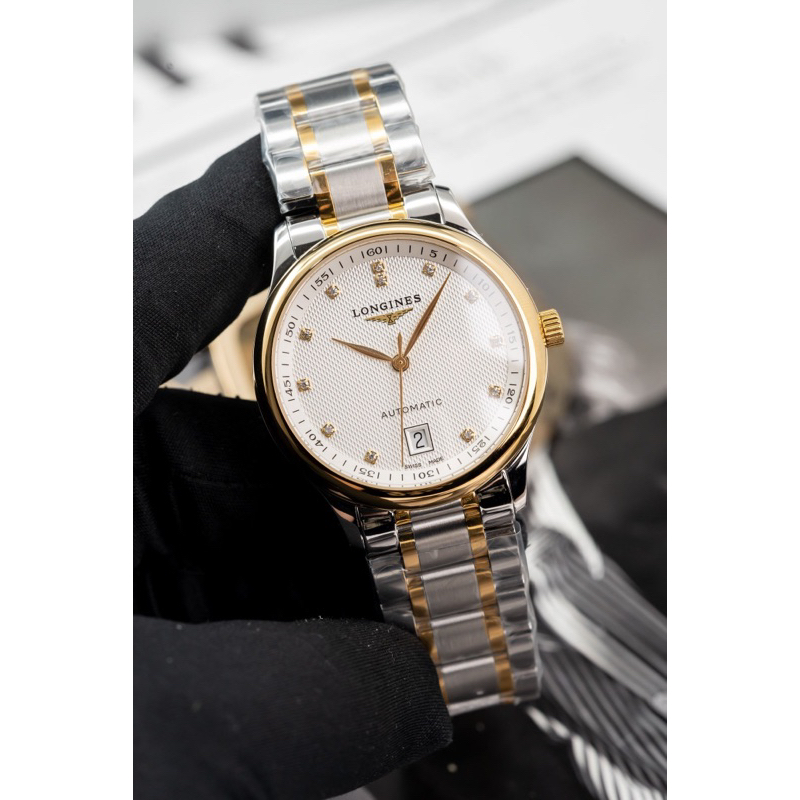 Đồng Hồ Nam Longines Máy Thuỵ Sỹ 2892 Mặt Trắng 3D Vỏ Vàng Ta Dây Thép 40mm