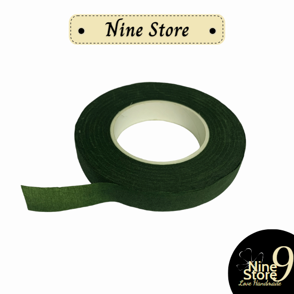 Cuộn keo sáp màu xanh lá đậm, xanh lá nhạt, cuộn keo sáp quấn thân cây làm thủ công_Nine Store